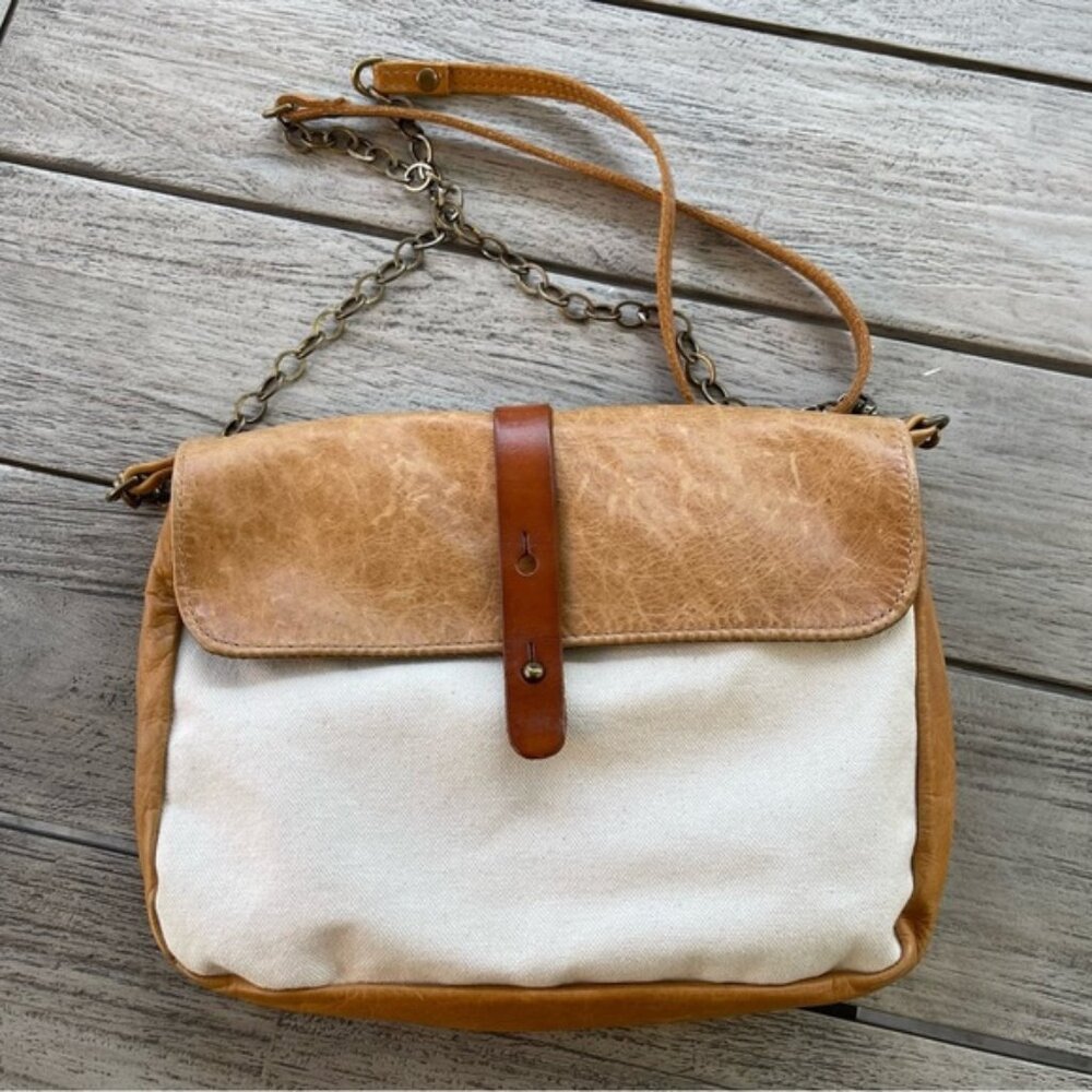 Canoe Brand Canvas Leather Handmade Crossbody Bag